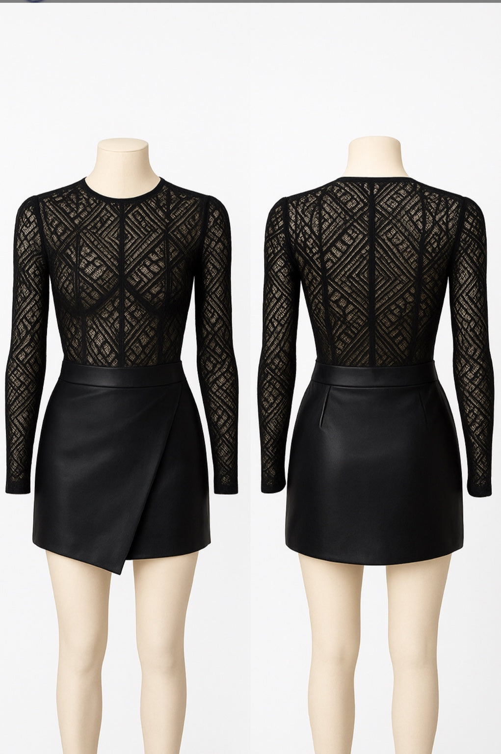 Farrah Privé™ Velours Noir Lace Dress — Midnight