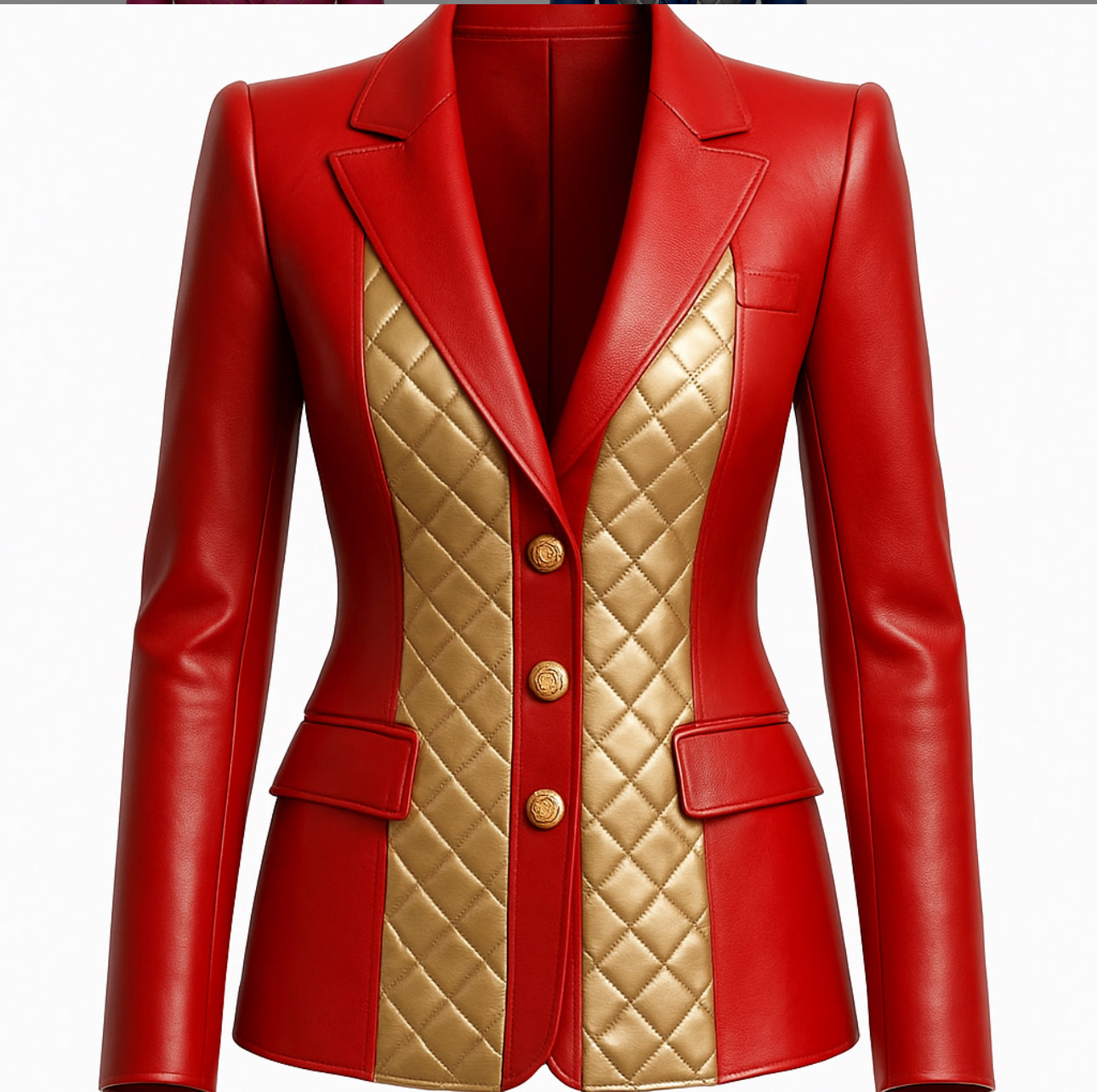 Farrah Privé Blazer – Sculpted Gold Edition (Crafted to Order)