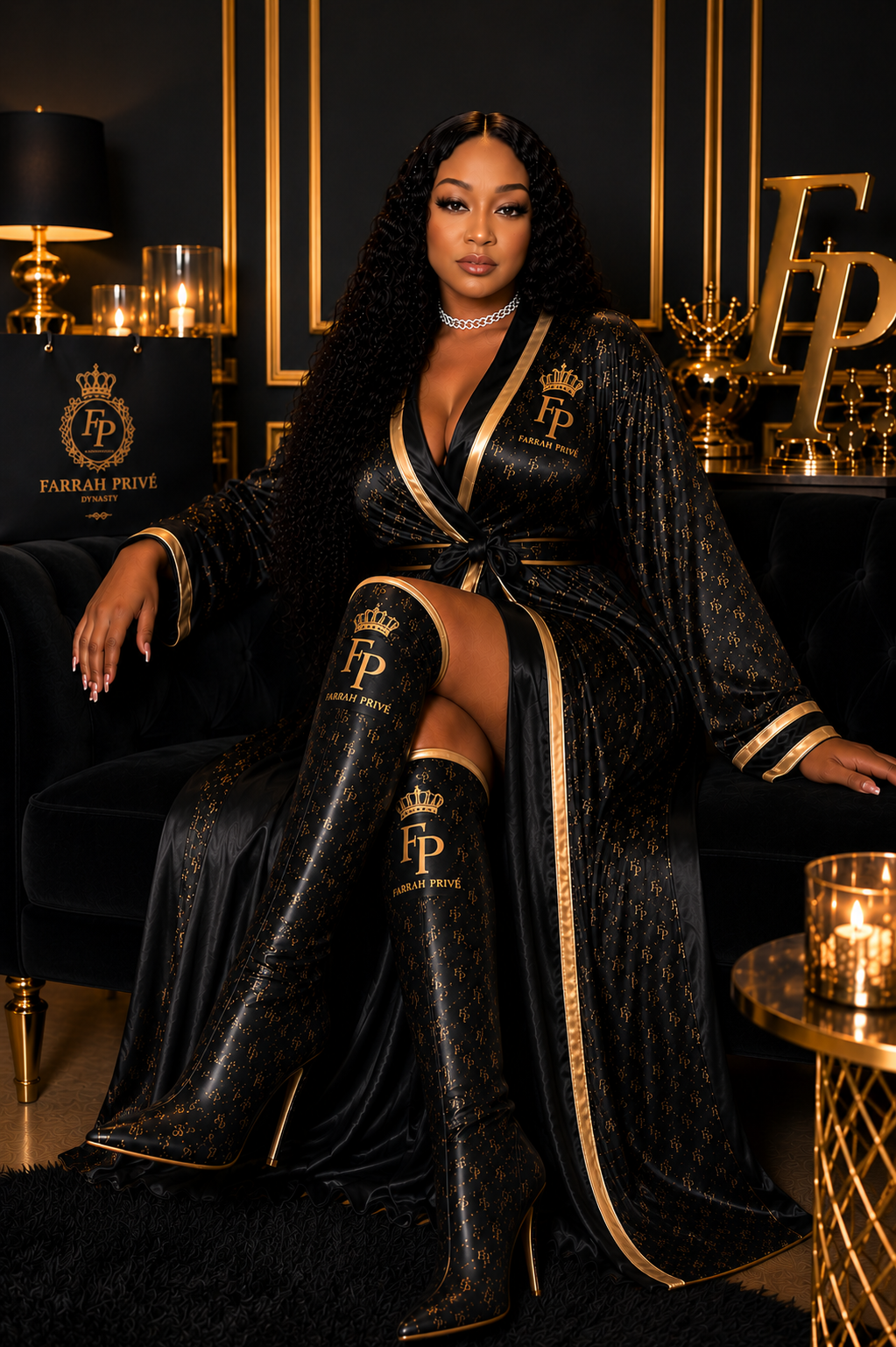 Farrah Privé’ Noir Royale Robe
