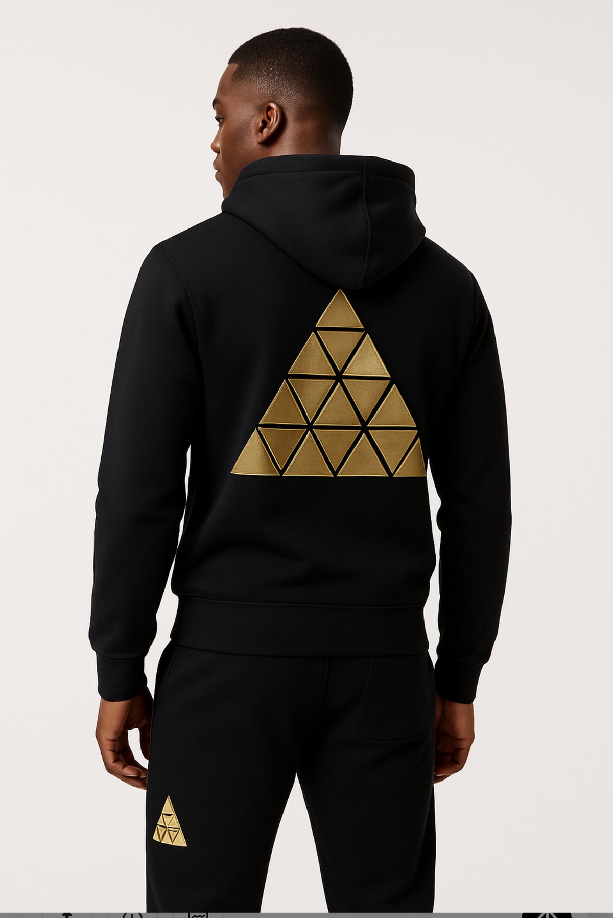 The Dynasty Luxe Jogger Set — Noir & Royal Gold