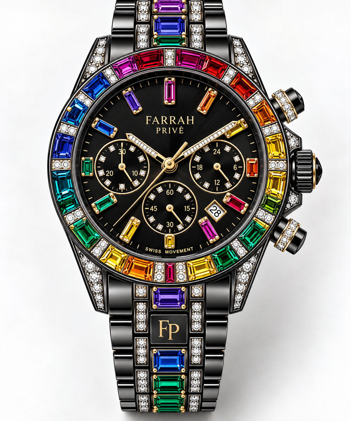 Farrah Privé™ Black Rainbow Signature Men's Watch