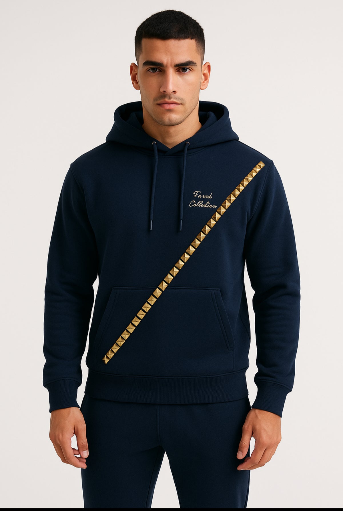 Dynasty Luxe Jogger Set in Navy & Royal Gold