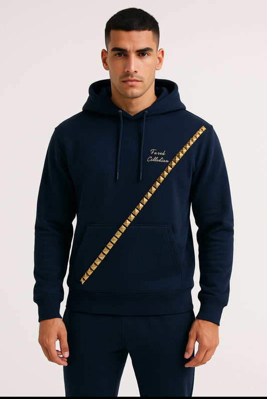 Dynasty Luxe Jogger Set in Navy & Royal Gold