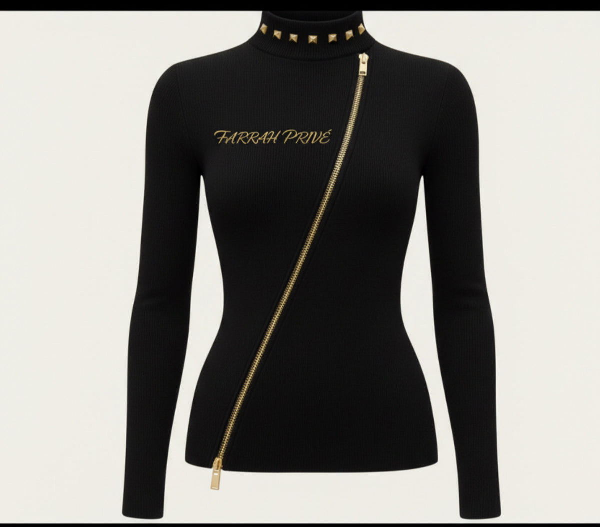 Farrah Privé™ Élan Luxe Sweater — Noir Impérial