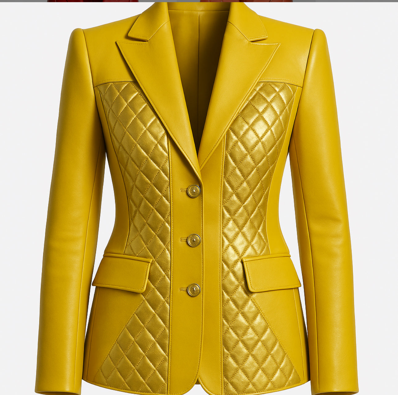 Farrah Privé Blazer – Sculpted Gold Edition (Crafted to Order)