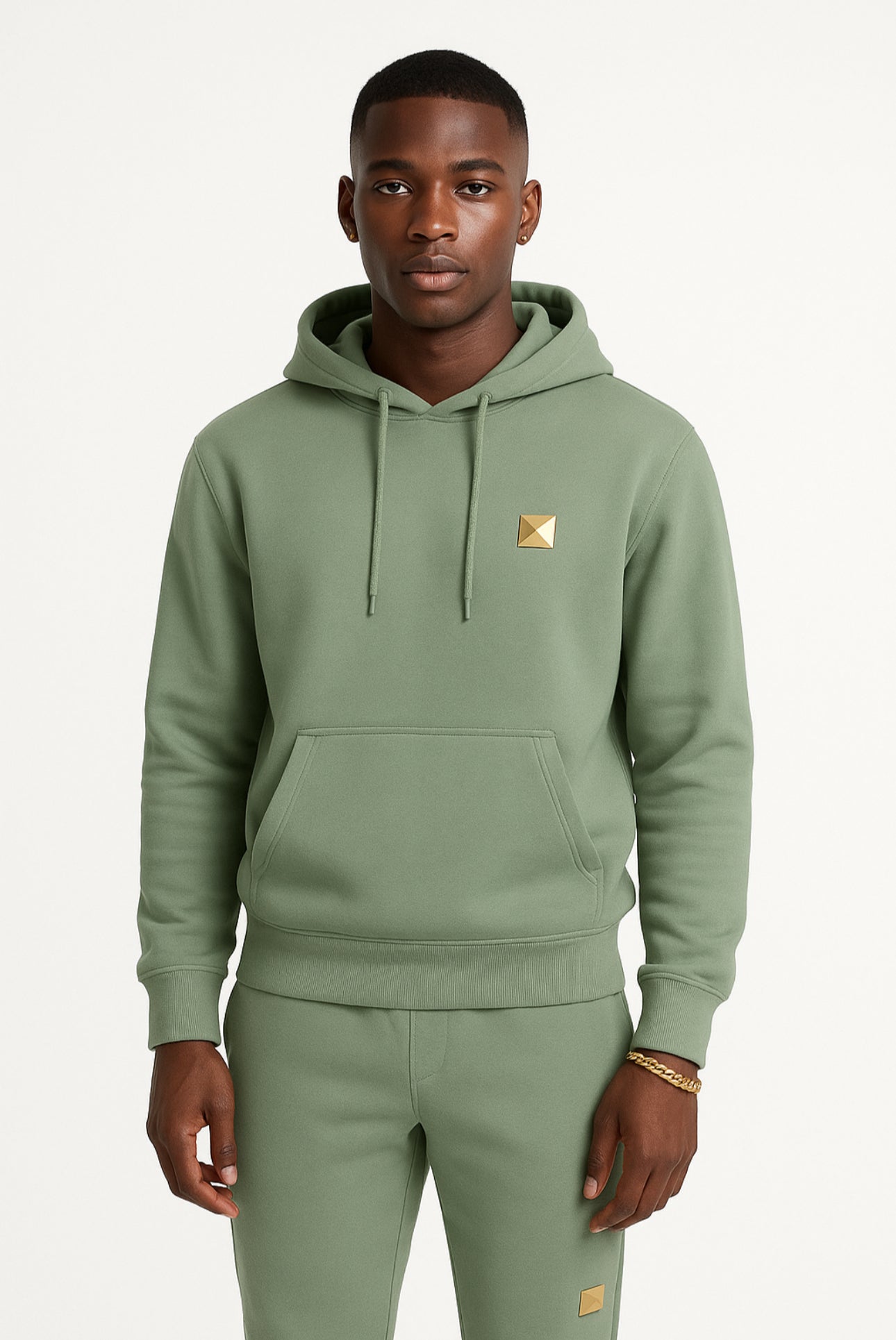 The Dynasty Elite Jogger Set — Sage Luxe & Royal Gold (Custom Made)