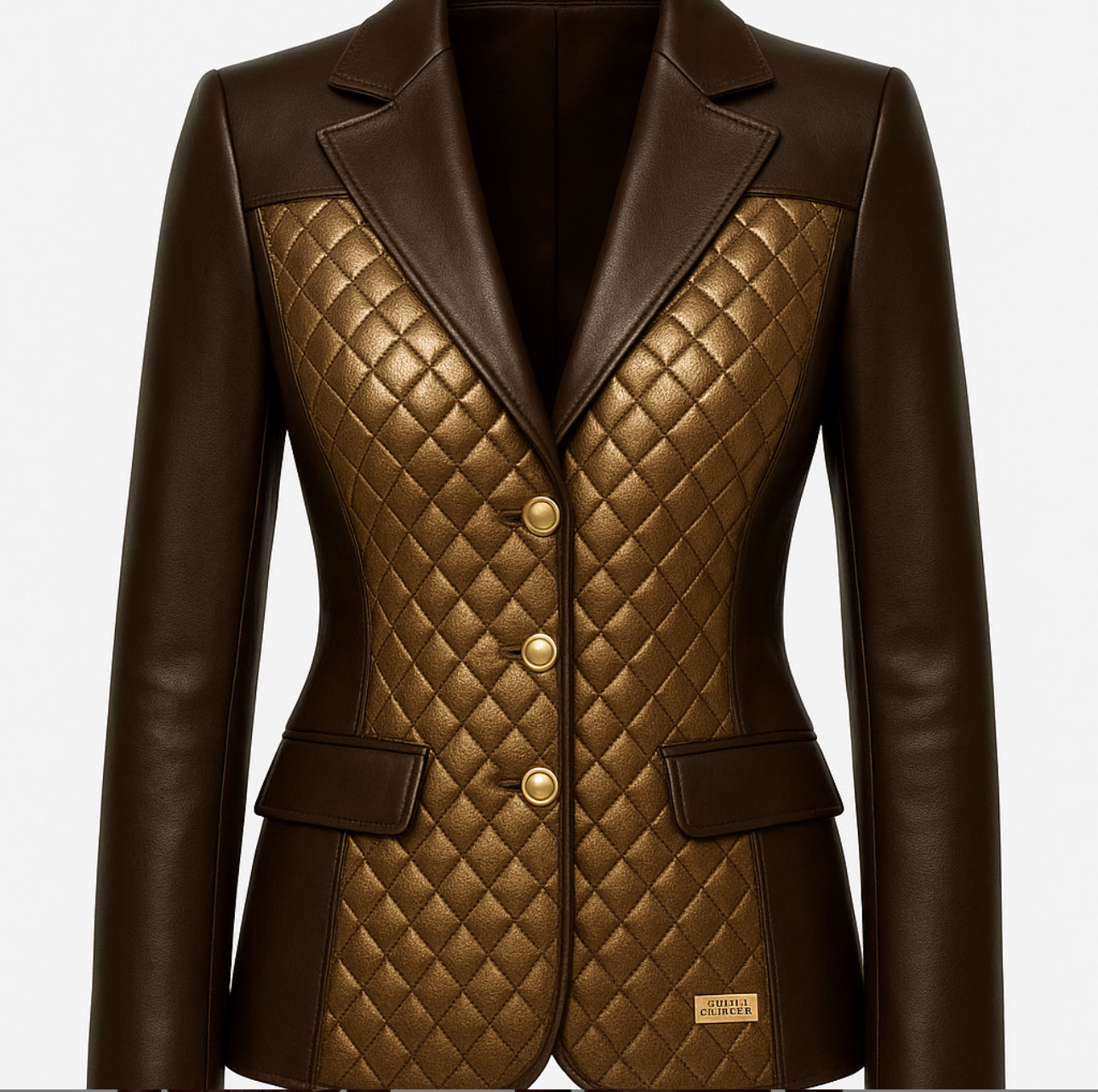 Farrah Privé Blazer – Sculpted Gold Edition (Crafted to Order)