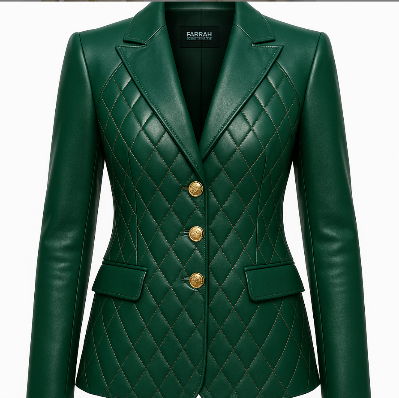 Farrah Privé Blazer – Sculpted Gold Edition (Crafted to Order)