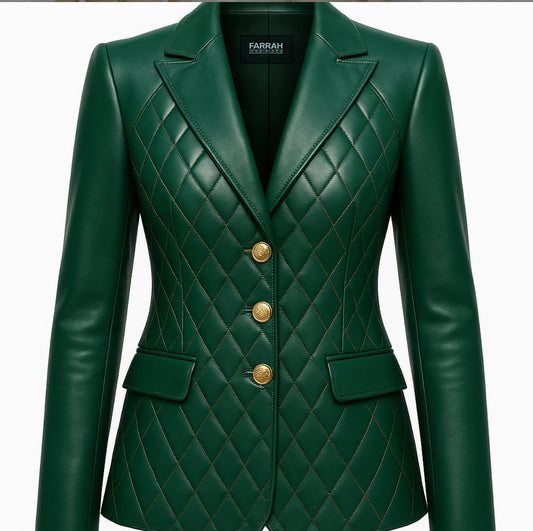 Farrah Privé Blazer – Sculpted Gold Edition (Crafted to Order)