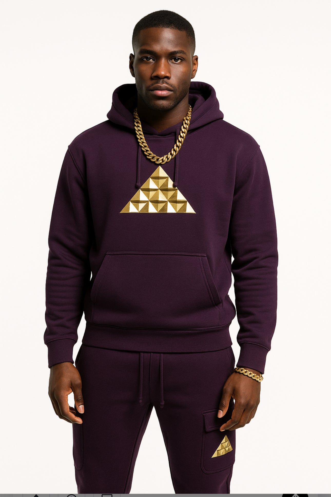 The Dynasty Luxe Jogger Set — Amethyst Noir & Royal Gold