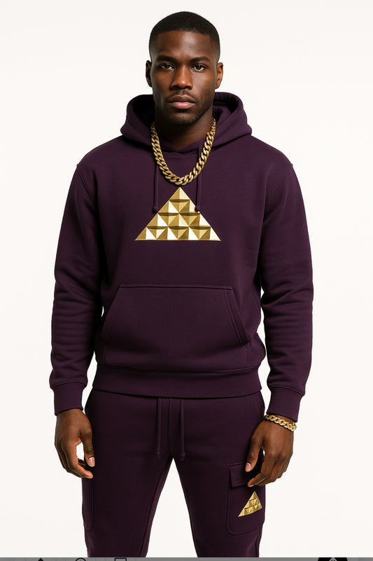 The Dynasty Luxe Jogger Set — Amethyst Noir & Royal Gold