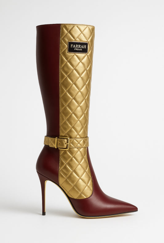 The Gilded Icon Boot — Bordeaux Edition