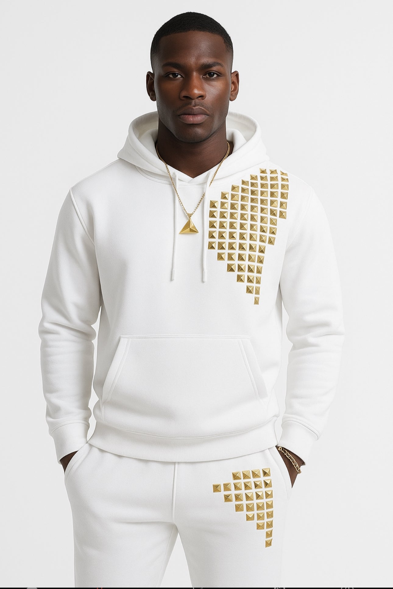The Dynasty Elite Jogger Set — Ivory Prestige & Royal Gold