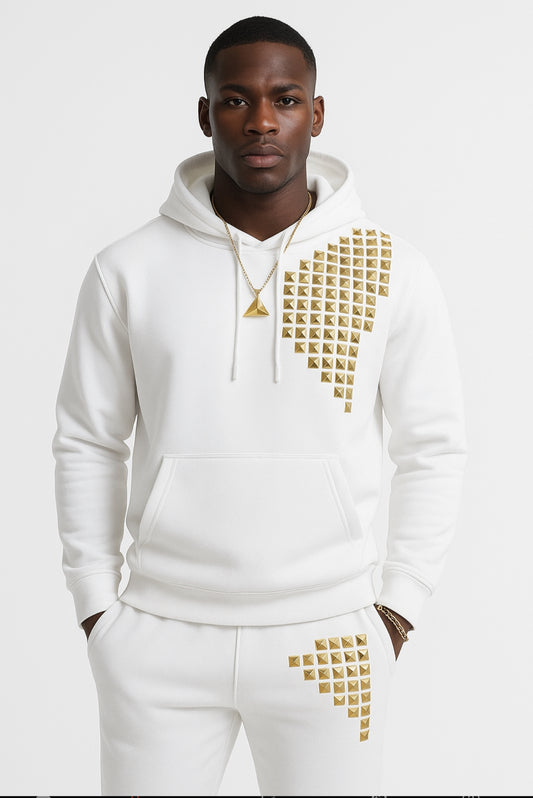 The Dynasty Elite Jogger Set — Ivory Prestige & Royal Gold