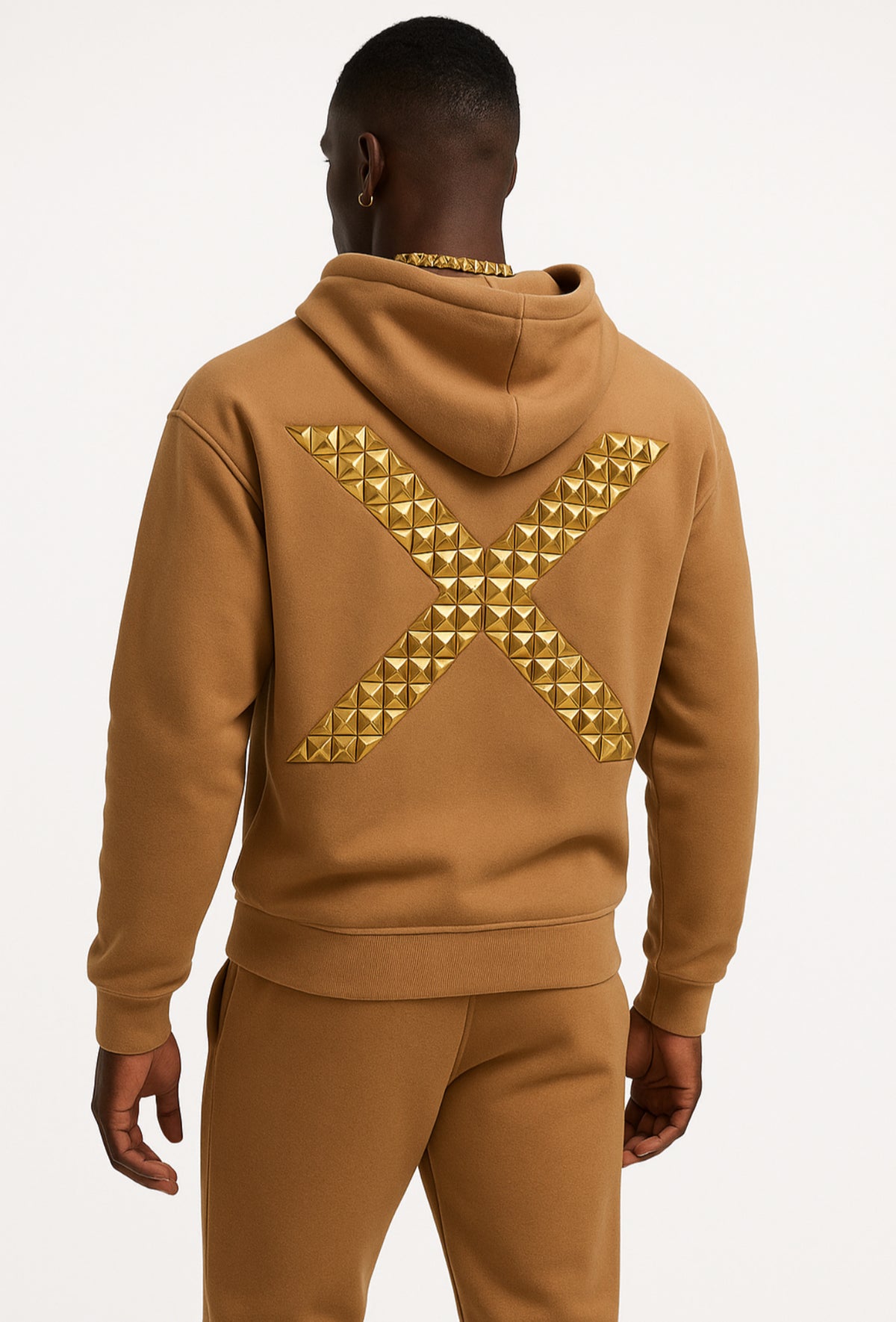The Dynasty Luxe Jogger Set — Cognac & Royal Gold