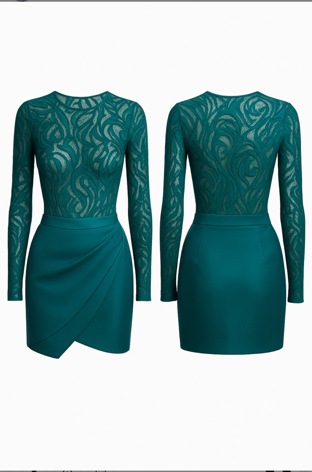 Farrah Privé™ Élan Lace Dress — Teal Royale