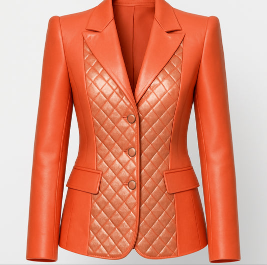 Farrah Privé Blazer – Sculpted Gold Edition (Crafted to Order)