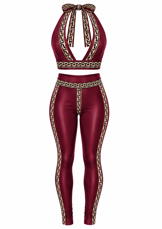 Farrah Privé™ Burgundy Signature Greek Key Set