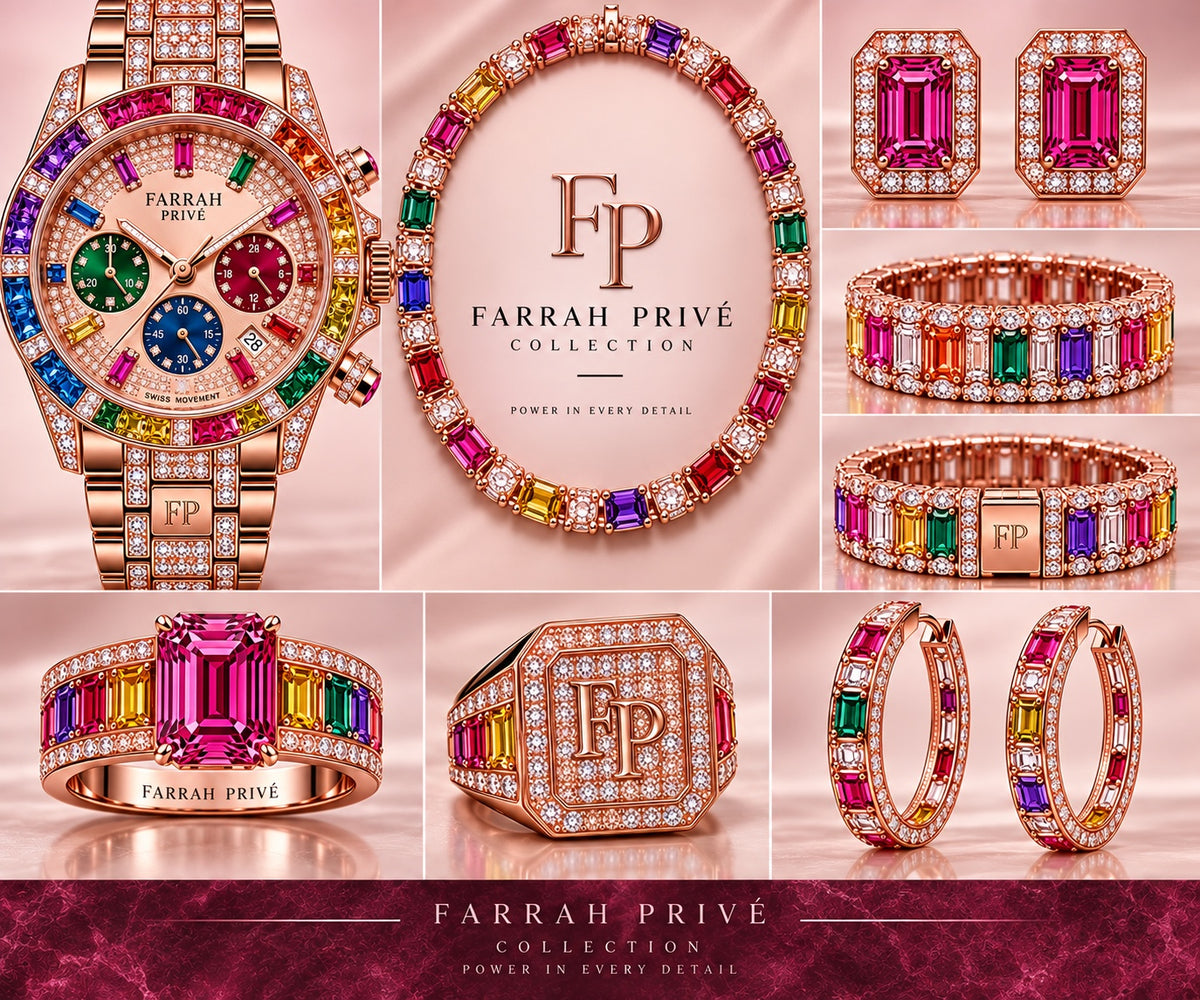 Farrah Privé multicolor signature full set rose gold