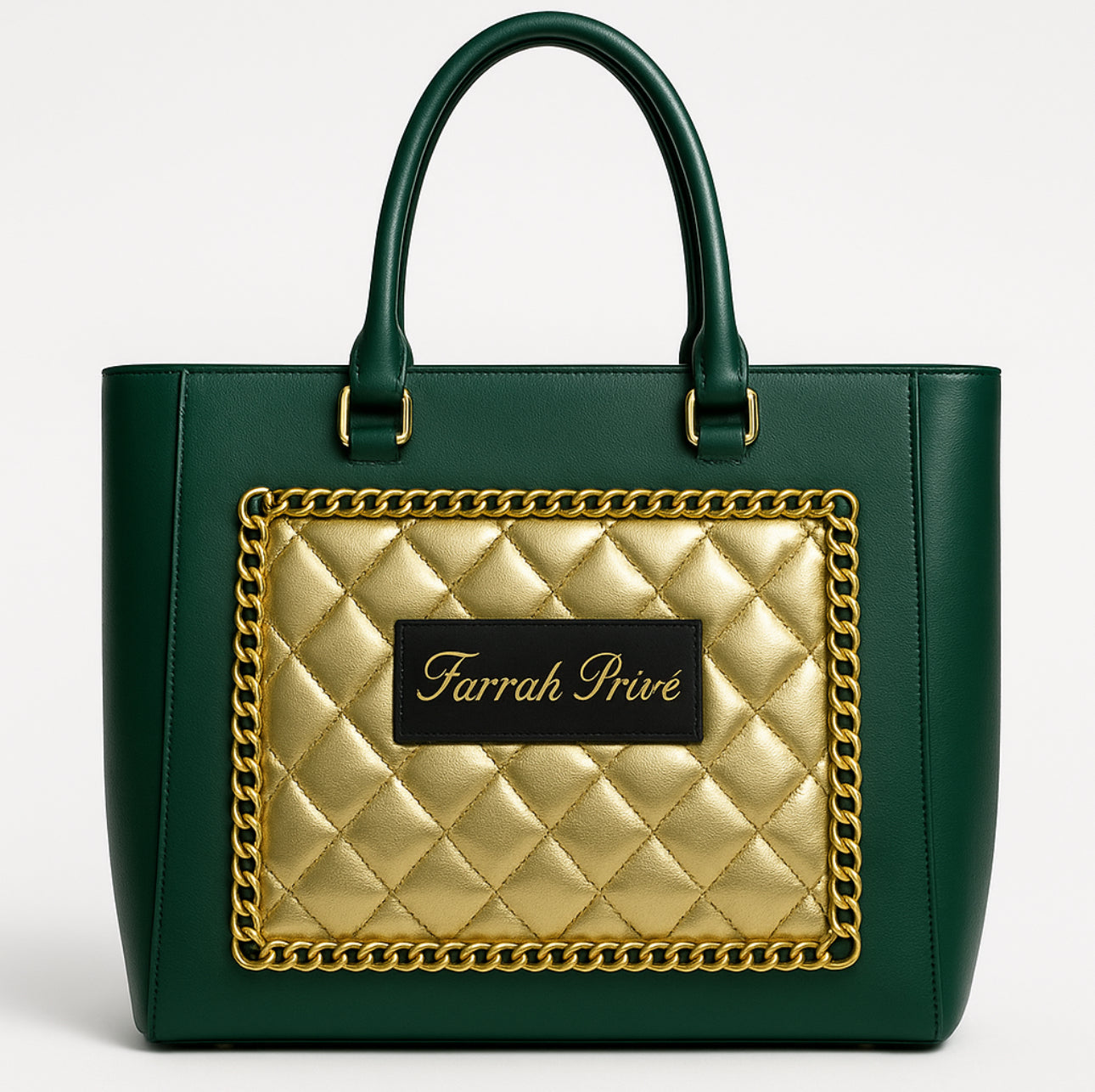 Farrah Privé™ Golden Signature Tote – Emerald Edition (Pre-Order)