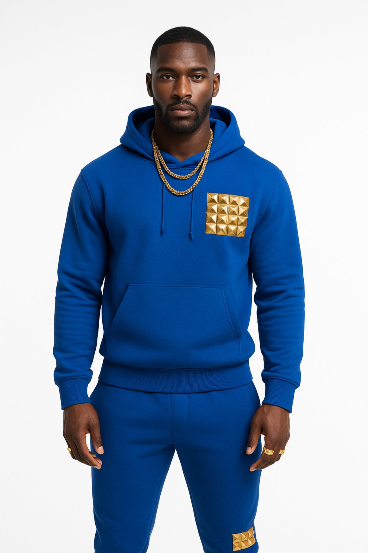The Dynasty Luxe Jogger Set — Royal Blue & Royal Gold