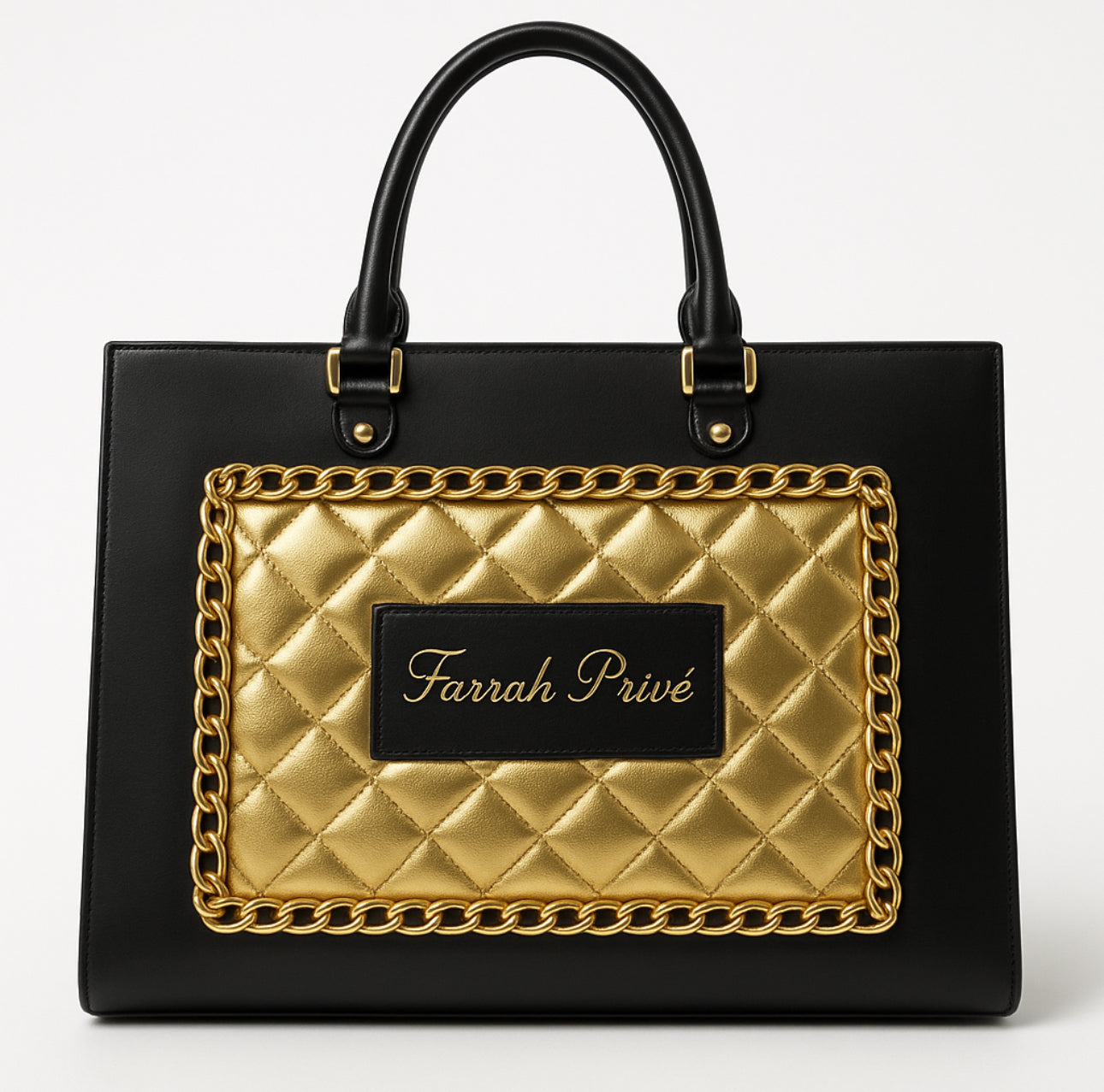 Farrah Privé™ Golden Signature Tote – Noir Edition (Pre-Order)