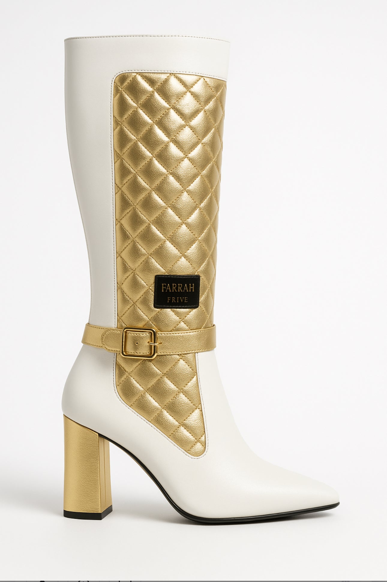 The Gilded Icon Boot — Ivory Prestige & Royal Gold