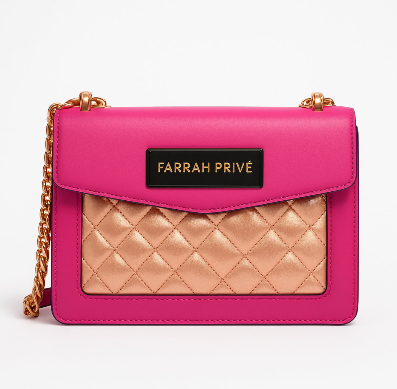 Farrah Privé™ Golden Signature Mini Bag – Fuchsia Edition (Pre-Order)