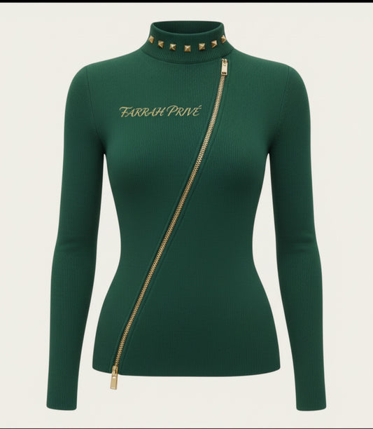 Farrah Privé™ Élan Luxe Sweater — Emerald Royale