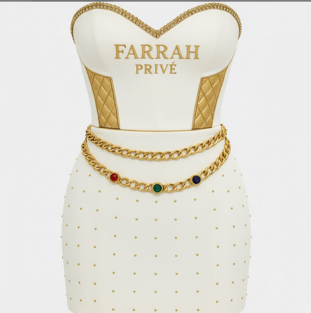 The Regal Heiress Corset Dress — Ivory Prestige & Royal Gold
