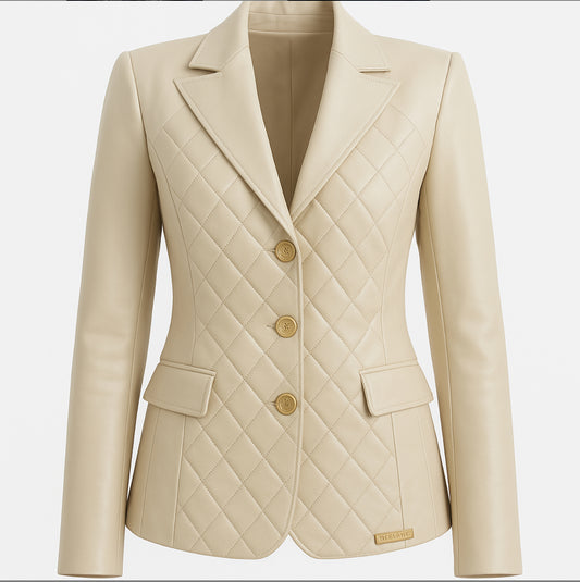 Farrah Privé Blazer – Sculpted Gold Edition (Crafted to Order)
