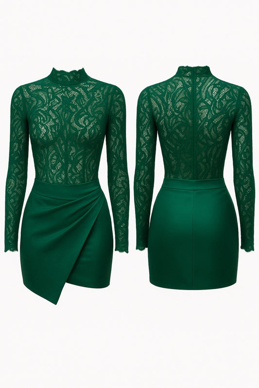 Farrah Privé™ Élan Lace Dress — Emerald Royale