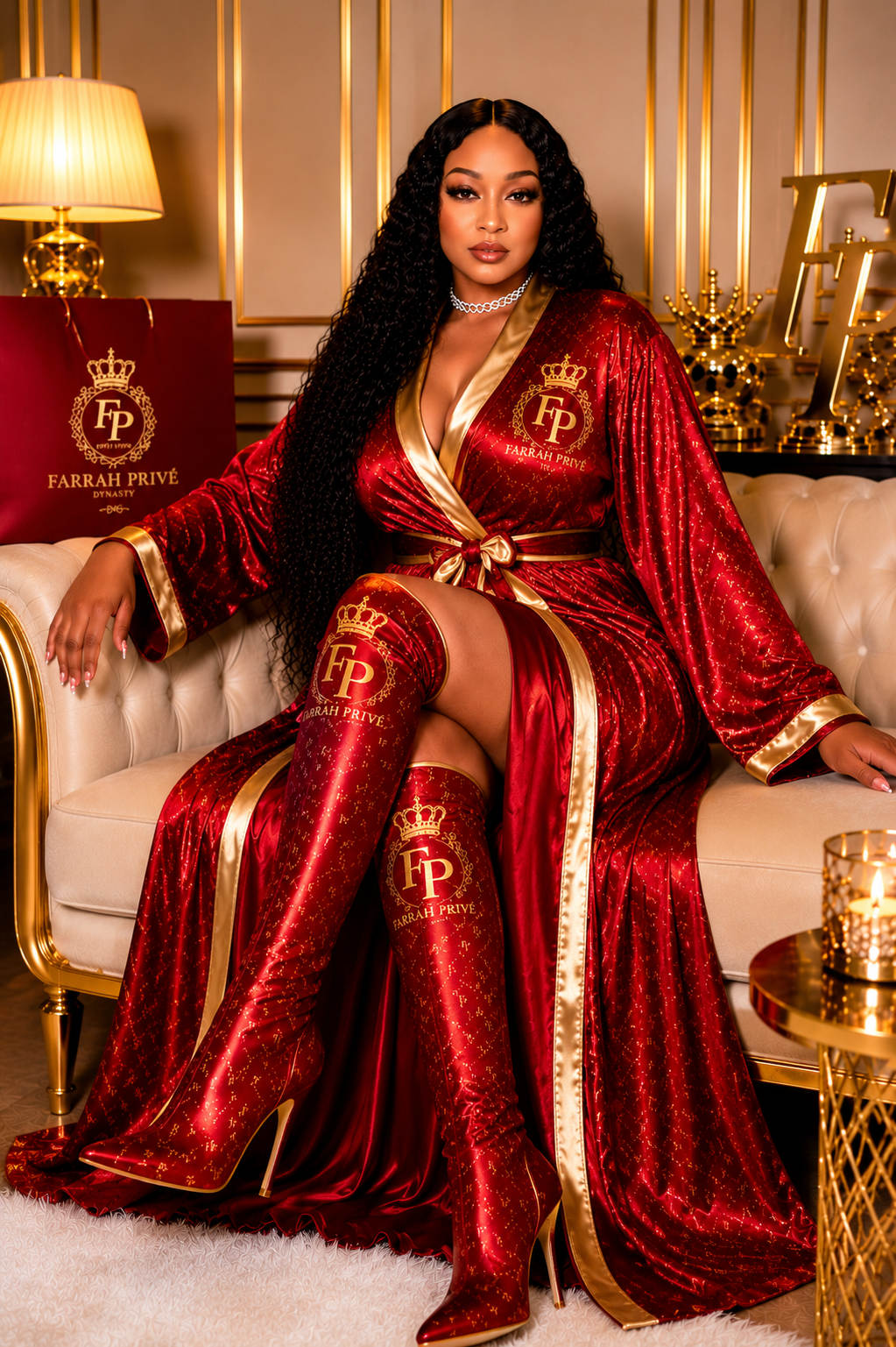 Farrah Privé’ Ruby Empire Robe