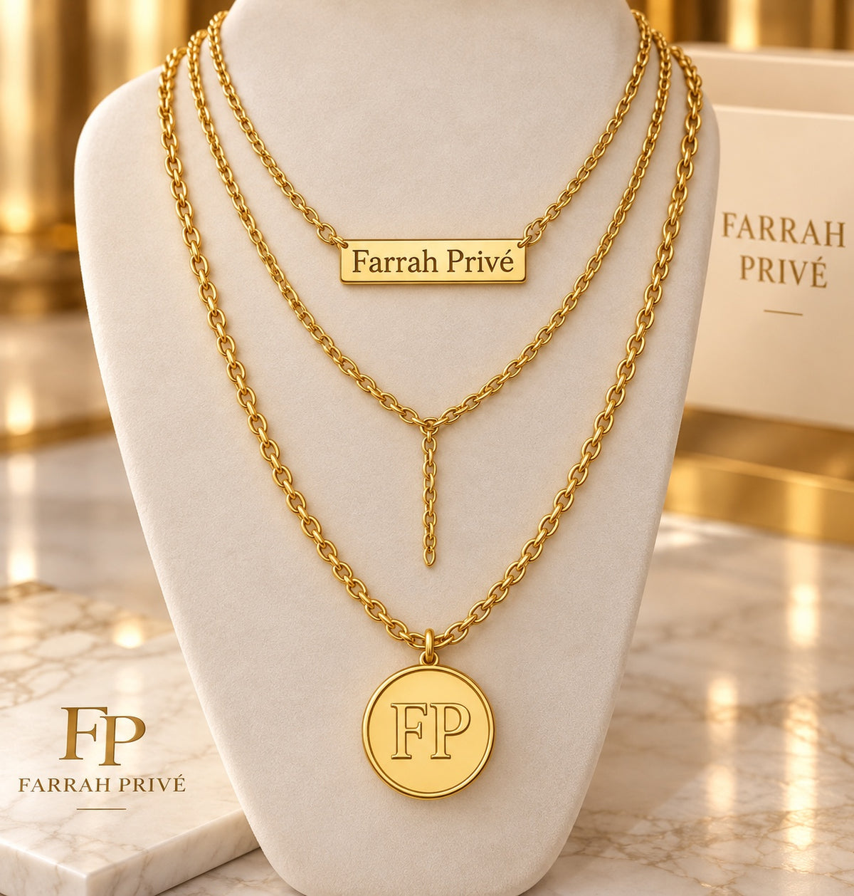 Farrah Privé Men's Red & Clear Signature Necklace