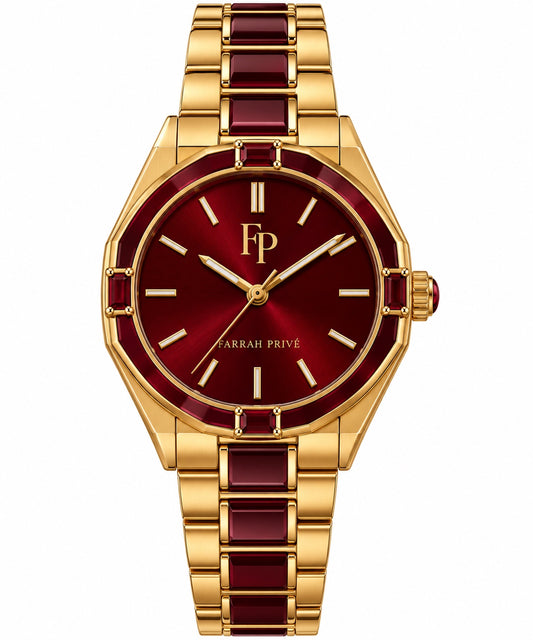 Farrah Privé Men's Red & Clear Signature Watch