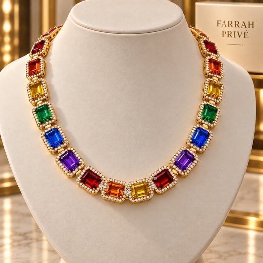 Farrah Privé™ Multicolor Emerald-Cut Gemstone Necklace