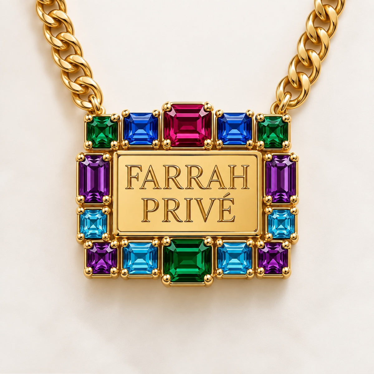 Farrah Privé Multicolor Signature Link Necklace