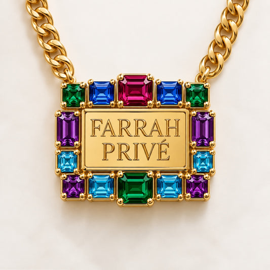 Farrah Privé Multicolor Signature Link Necklace