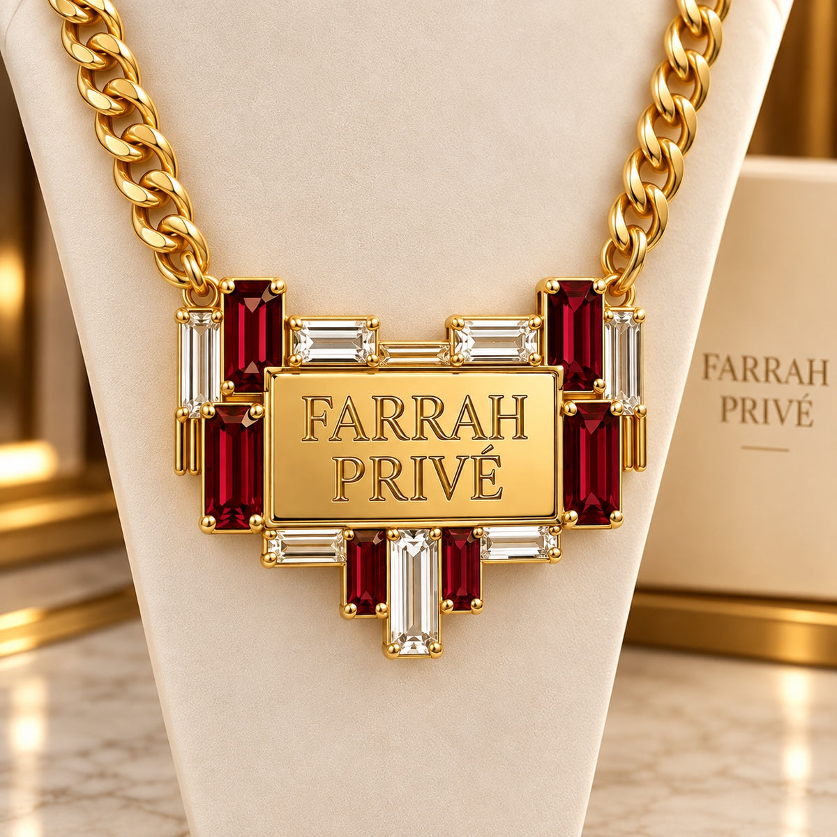 Farrah Privé Red & Clear Signature Necklace