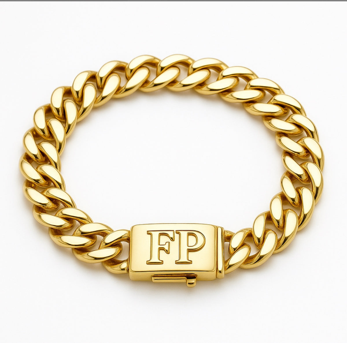 Farrah Privé gold FP Cuban link bracelet