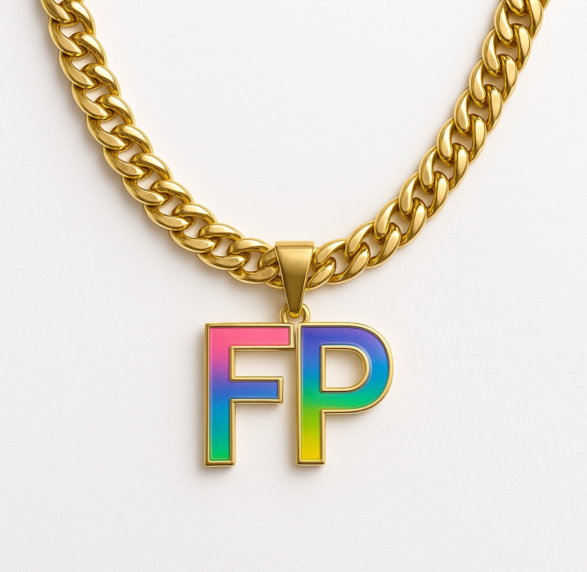 Farrah Privé FP rainbow gemstone pendant necklace