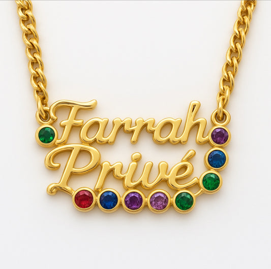 Farrah Privé multicolor gemstone signature necklace
