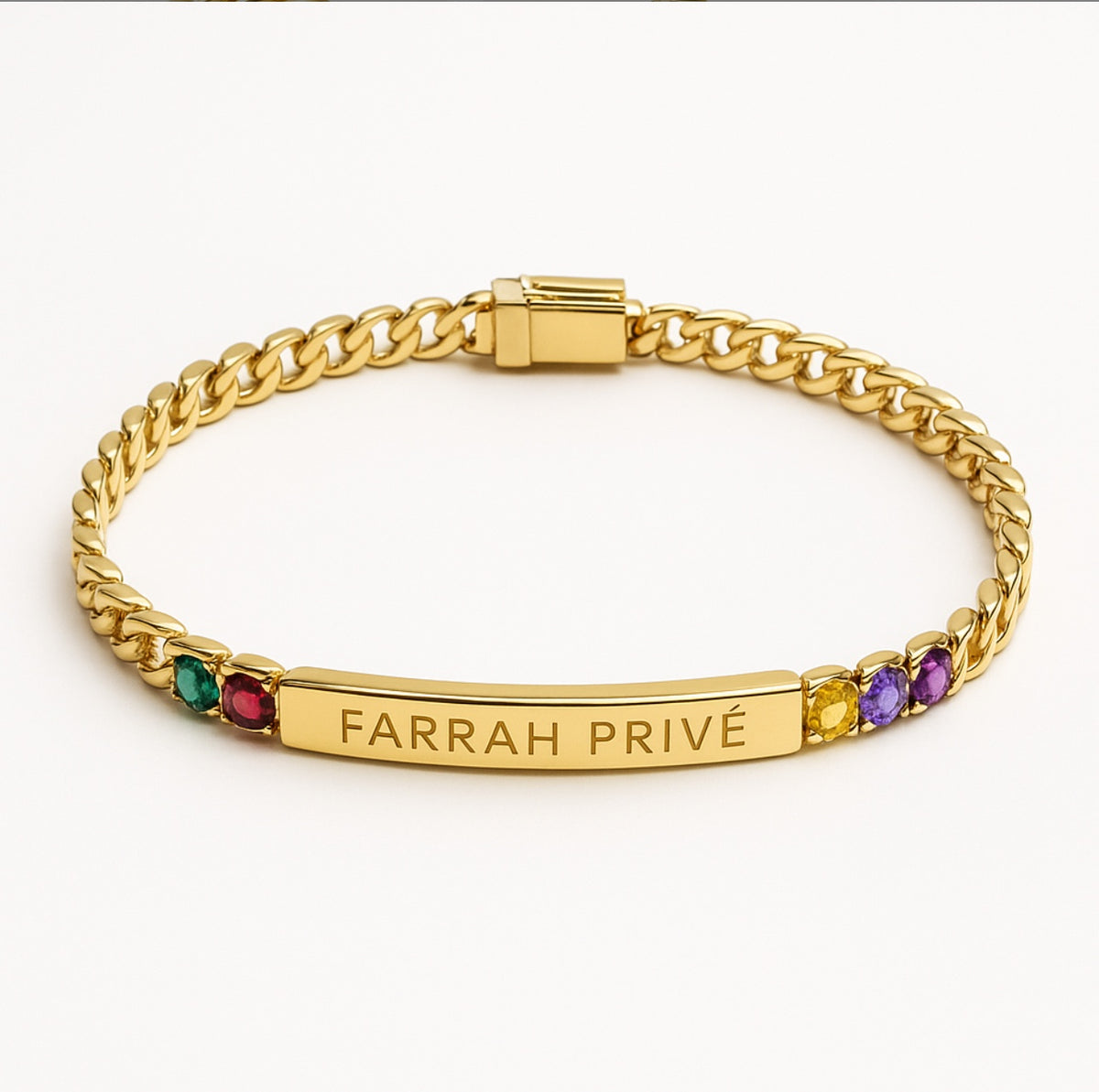 Farrah Privé multicolor gemstone signature bracelet