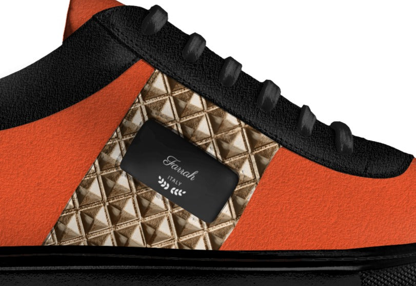 Farrah orange and black low-top sneaker