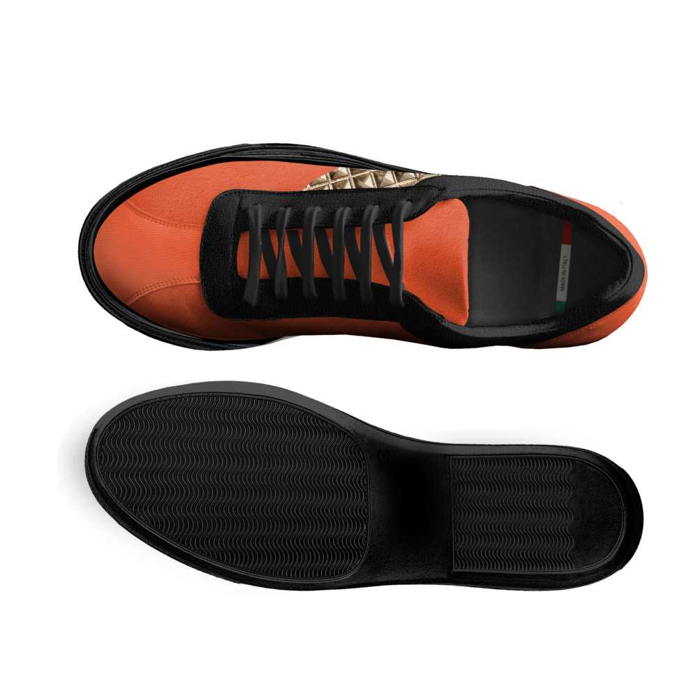 Farrah orange and black low-top sneaker