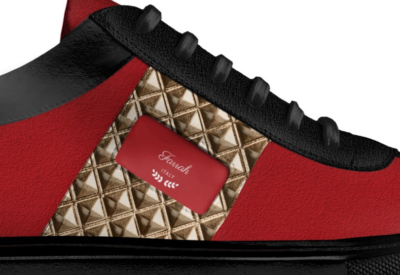 Farrah red and black low-top sneaker