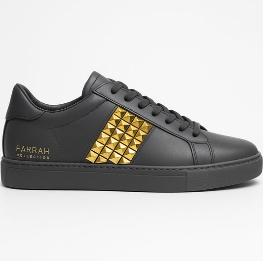 Farrah Collection™ Black & Gold Geometric Sneaker