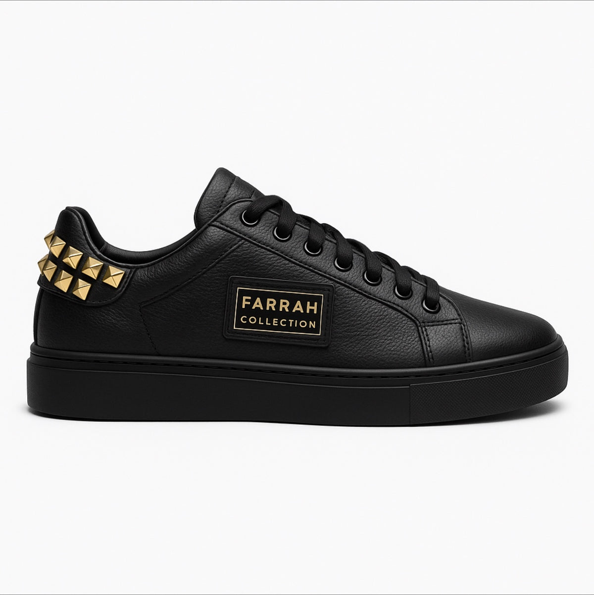 Farrah Collection™ Black & Gold Studded Sneaker