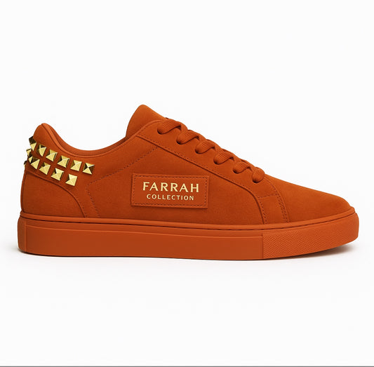 Farrah Collection™ Burnt Orange Studded Sneaker
