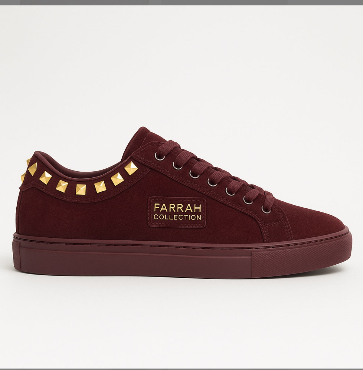 Farrah Collection™ Burgundy Gold Studded Sneaker